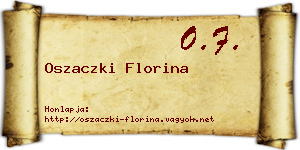 Oszaczki Florina névjegykártya